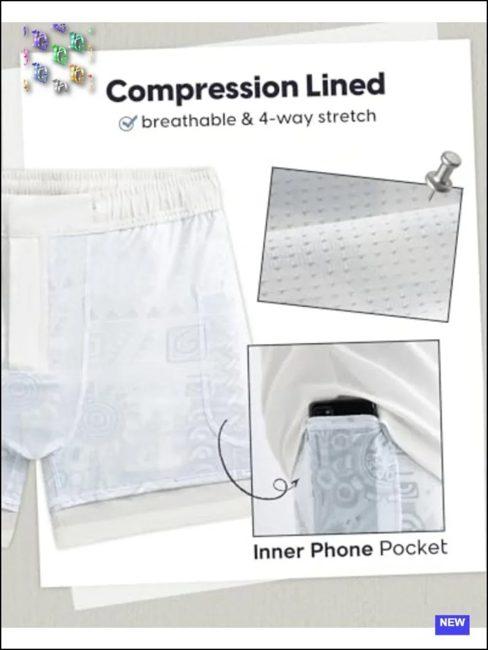 Men's Casual Linen Shorts 5/7 Inch 2 in 1 with Liner